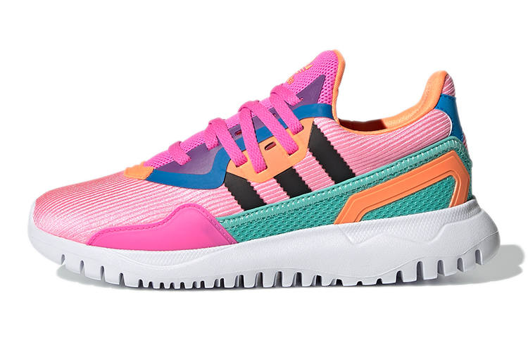 Adidas Originals Flex Collection J Abrasion Resistant Low top Kids Lifestyle Shoes Pink Blue