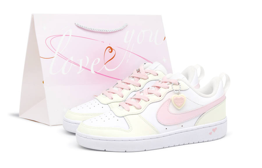 Nike Nike Court Borough Low top Kids' Skateboarding Shoes Pink Yellow Teenagers