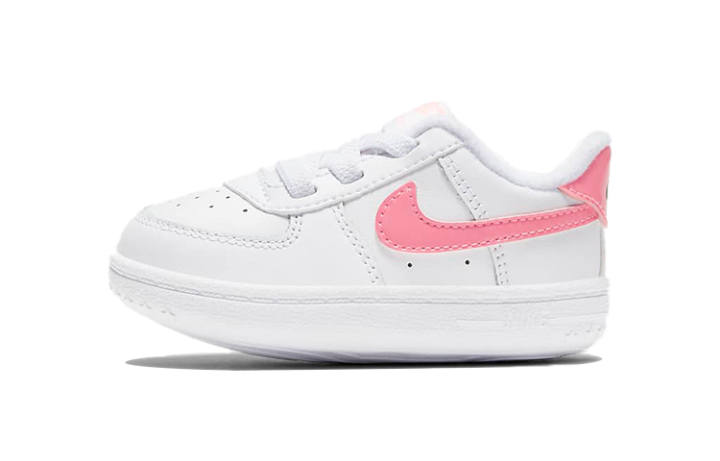Nike Nike Air Force 1 Slip Resistant Lightweight Cushioning Low top Skateboard Shoes White Pink Infant And Toddler