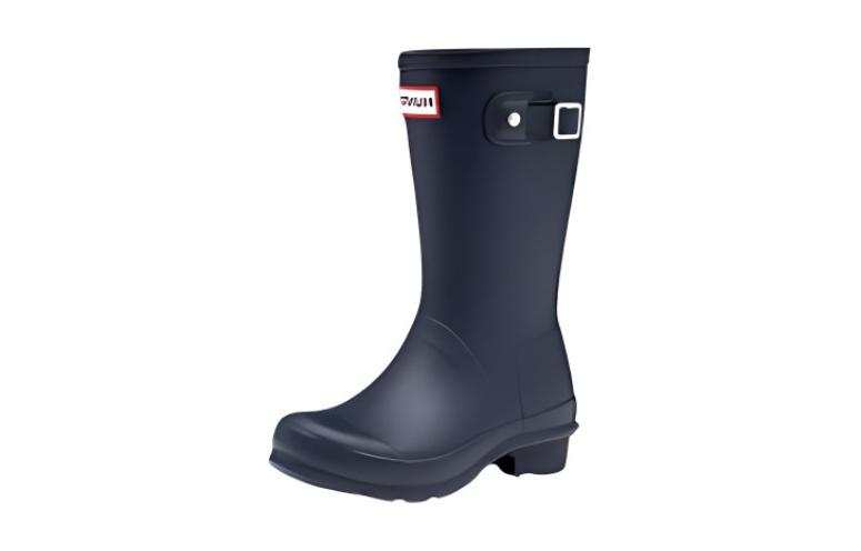 HUNTER Leather Slip Resistant, Abrasion Resistant, Waterproof Kids' Boots Dark Blue Teenagers