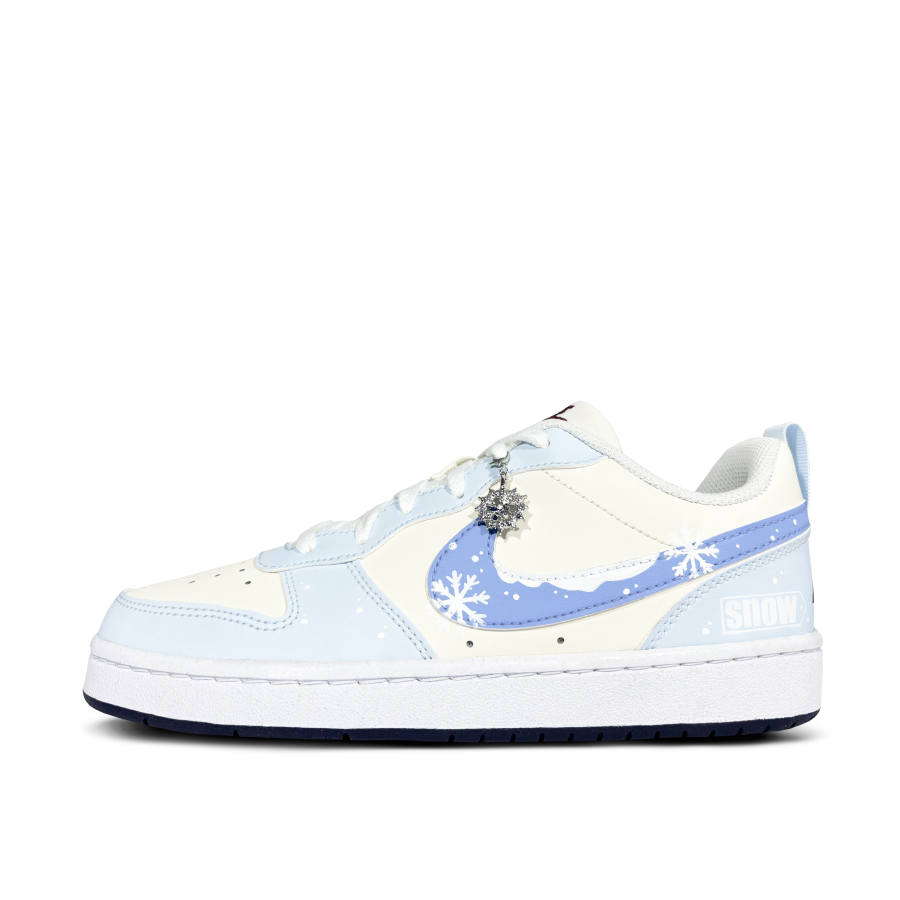 Nike Nike Court Borough Snow Dance Fluttering Low top Kids' Skateboarding Shoes Blue Yellow Teenagers
