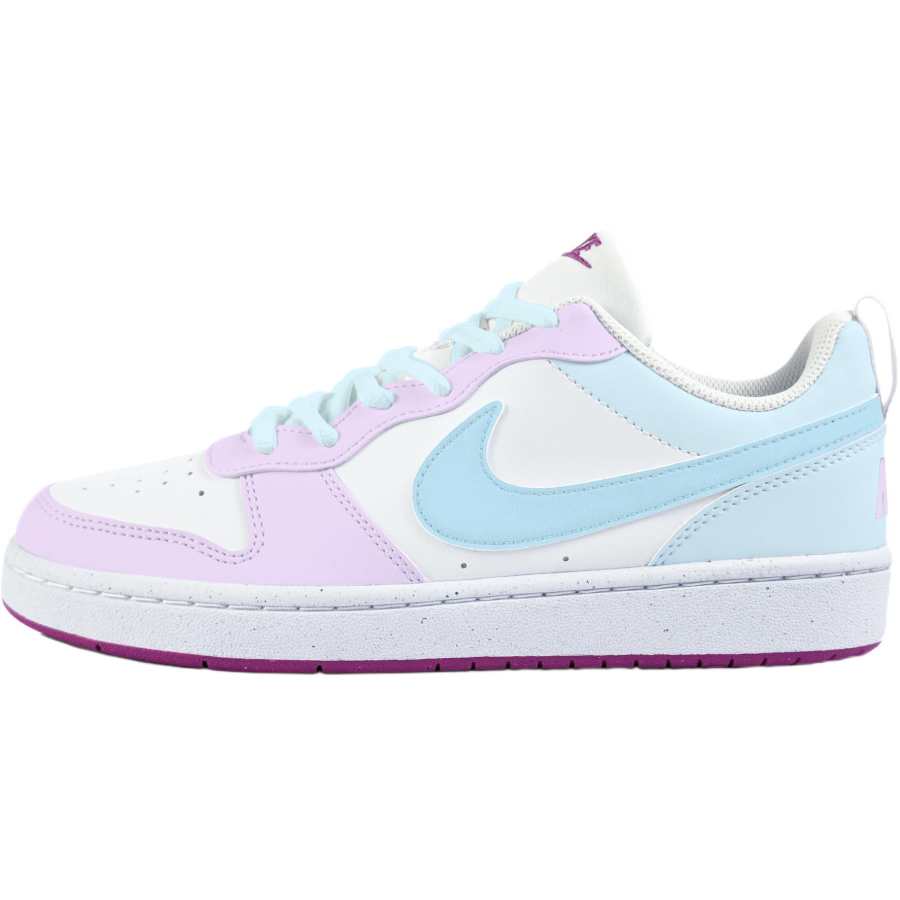 Nike Nike Court Borough Iridescent Cute Slip Resistant Abrasion Resistant Low top Kids' Skateboarding Shoes White Teenagers