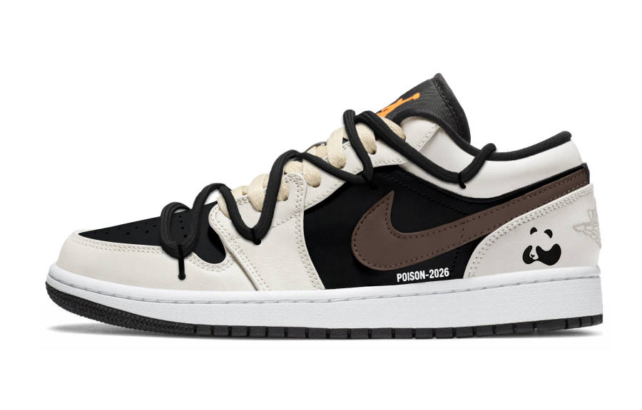 Jordan Jordan Air Jordan 1 Mocha Leather Slip Resistant Abrasion Resistant Low top Children's Basketball Shoes White Teenagers