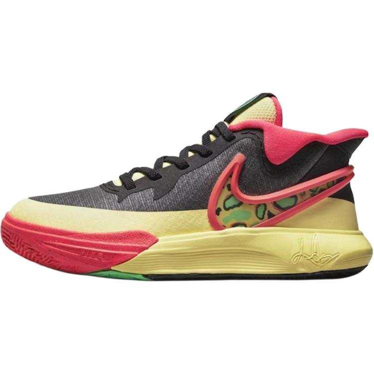Nike Nike Kyrie 8Go Abrasion Resistant Mid top Children's Basketball Shoes Black Yellow Children Aged 3 7 Years Old