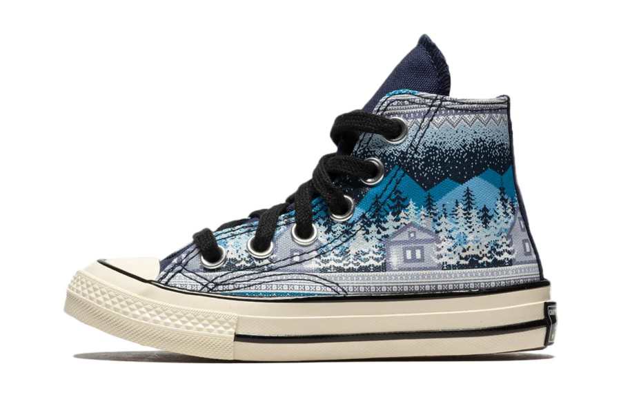 Converse Chuck 70 Comfortable Abrasion Resistant High top Canvas Shoes Black Blue