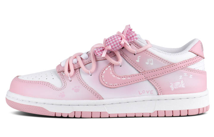 Nike Nike Dunk Milk Candies Bubbles Leather Abrasion Resistant Abrasion Resistant Low top Kids' Skateboarding Shoes Pink