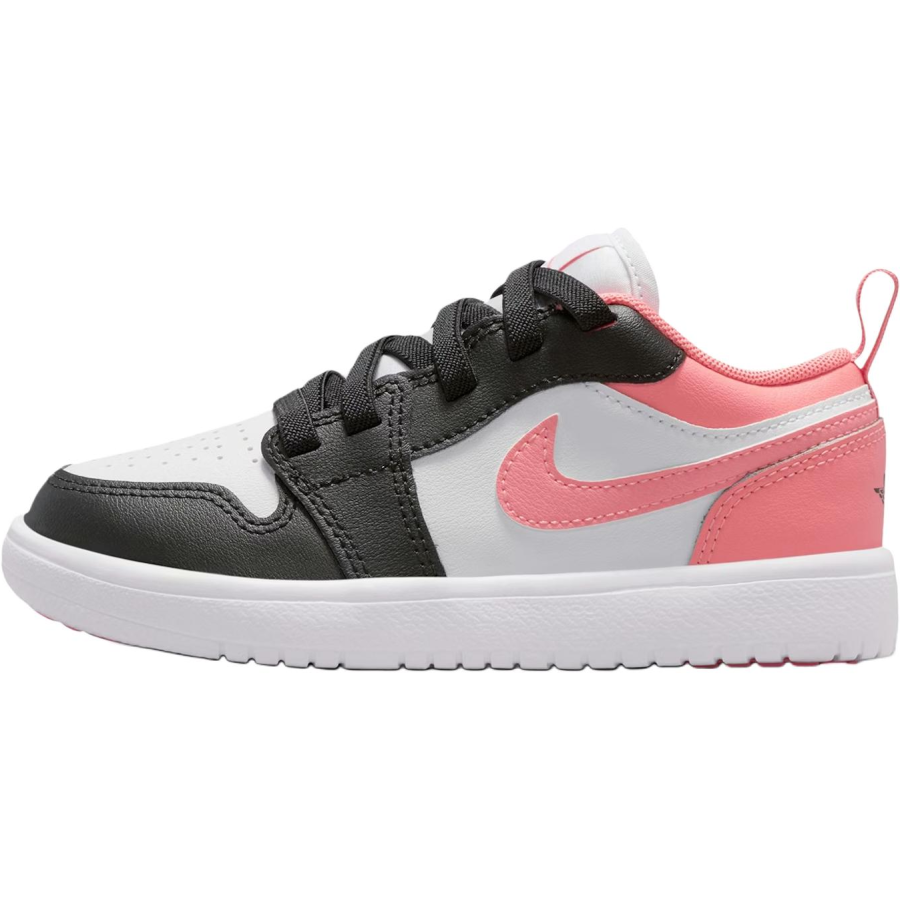 Jordan Jordan Air Jordan 1 Low top Basketball Shoes White Black Pink Children Aged 3 7 Years Old