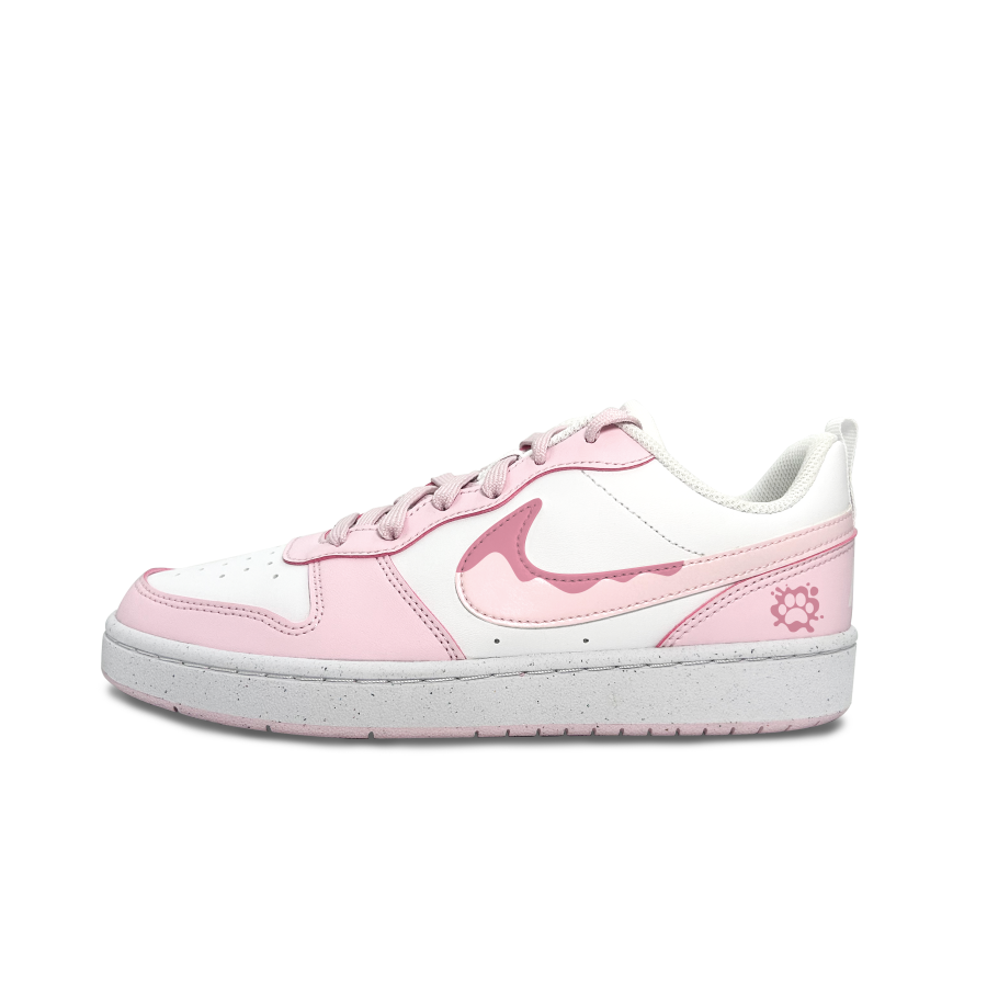 Nike Nike Court Borough Pigment Print Slip Resistant Abrasion Resistant Low top Skateboard Shoes Pink White Kids'