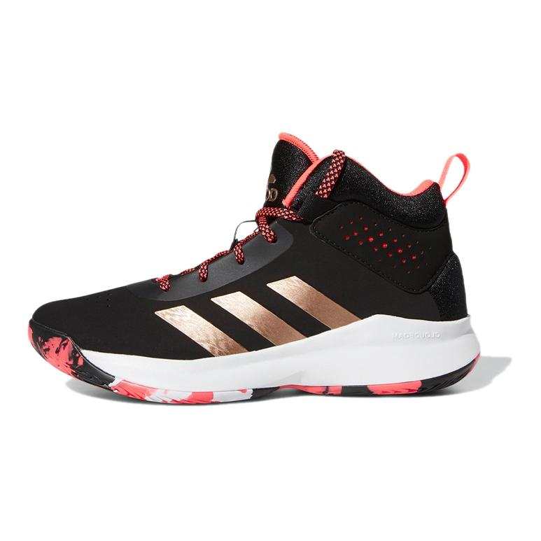 Adidas Adidas Cross Em Up 5 K Abrasion Resistant Low top Children's Basketball Shoes Black Gold Kids'