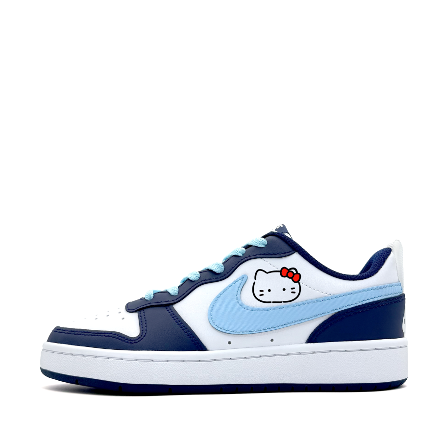 Nike Nike Court Borough Synthetic Leather Abrasion Resistant Abrasion Resistant Low top Kids' Skateboarding Shoes Sky Blue