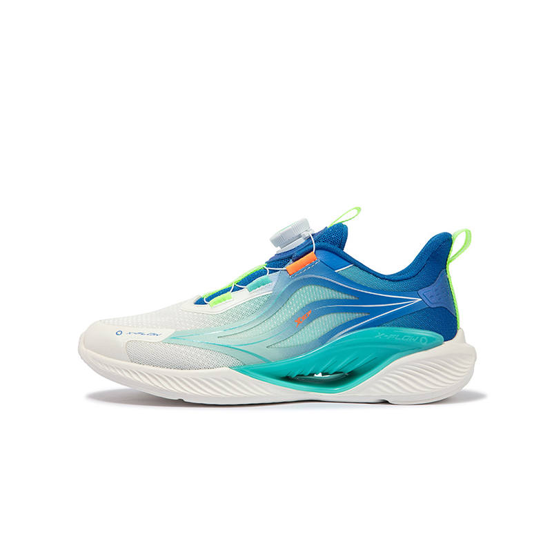 XTEP Qing Feng 5.0 Fabric Low top Kids' Running Shoes Sail White/Prussian Blue 33 41 Unisex