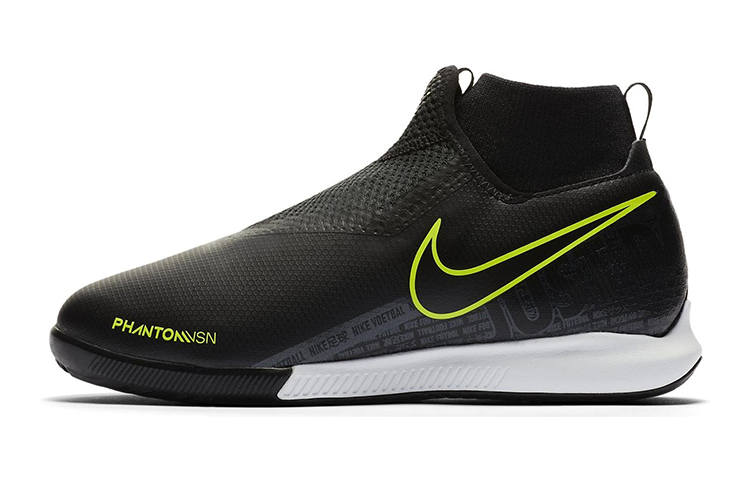 Nike Nike JR PHANTOM VSN ACADEMY DF IC Slip Resistant Cushioning Abrasion Resistant Mid top Kids' Soccer Shoes Black Kids'