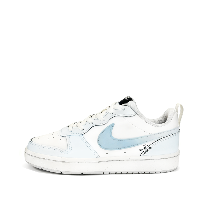 Nike Nike Court Borough White Sneakers, Sky Stroll Synthetic Leather Slip Resistant, Abrasion Resistant, Breathable