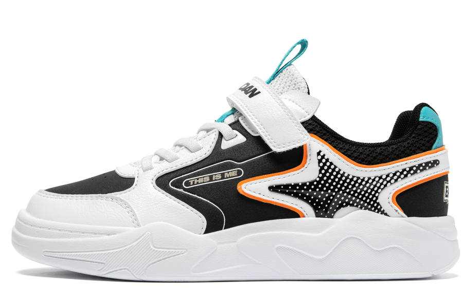 QIAODAN Lightweight Low top Skateboard Shoes Black Teenagers