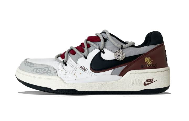 Nike Nike Full Force Leather Skateboard Shoes Men's White Red