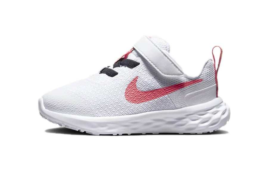 Nike Nike REVOLUTION 6 TD Slip Resistant Cushioning Low top Baby & Toddler Shoes White Red Infant And Toddler