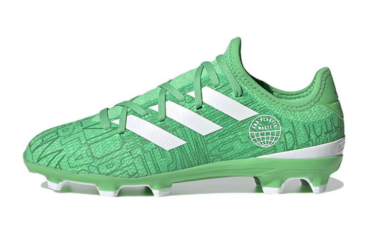 Adidas Adidas Gamemode Knit Campo Slip Resistant, Abrasion Resistant, Lightweight Low top Soccer Shoes Green White Kids'