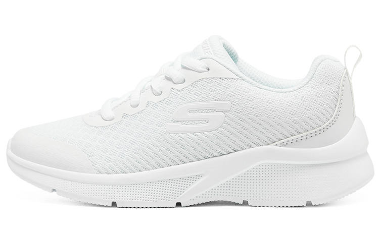 Skechers Girls Cushioning Abrasion Resistant Breathable Low top Kids' Running Shoes White Teenagers
