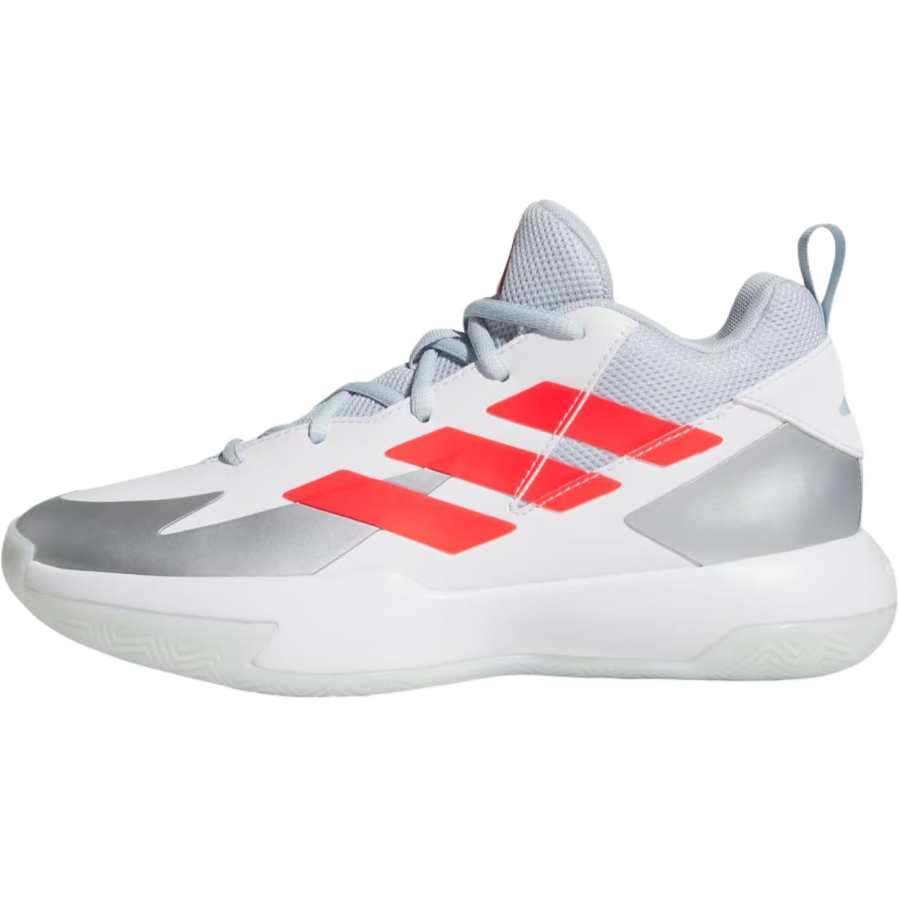 Adidas Adidas Cross Em Up Slip Resistant Abrasion Resistant Low top Children's Basketball Shoes White Red