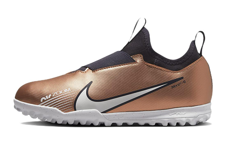 Nike Nike Zoom Vapor 15 Academy Anti Kick And Abrasion Resistant Low top Soccer Shoes Gold Black Kids'