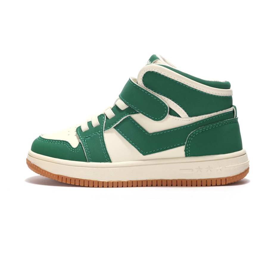 Pony Abrasion Resistant Abrasion Resistant High top Kids' Skateboarding Shoes Green White Kids'
