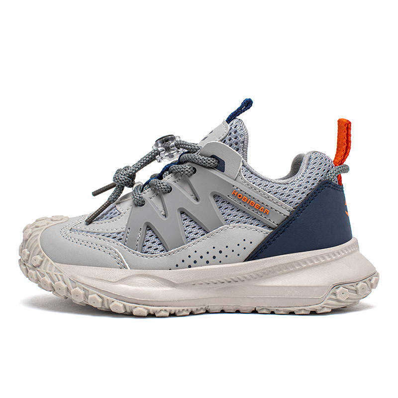 HOBIBEAR Synthetic Leather, Textile Low top Kids Lifestyle Shoes Gray Kids'