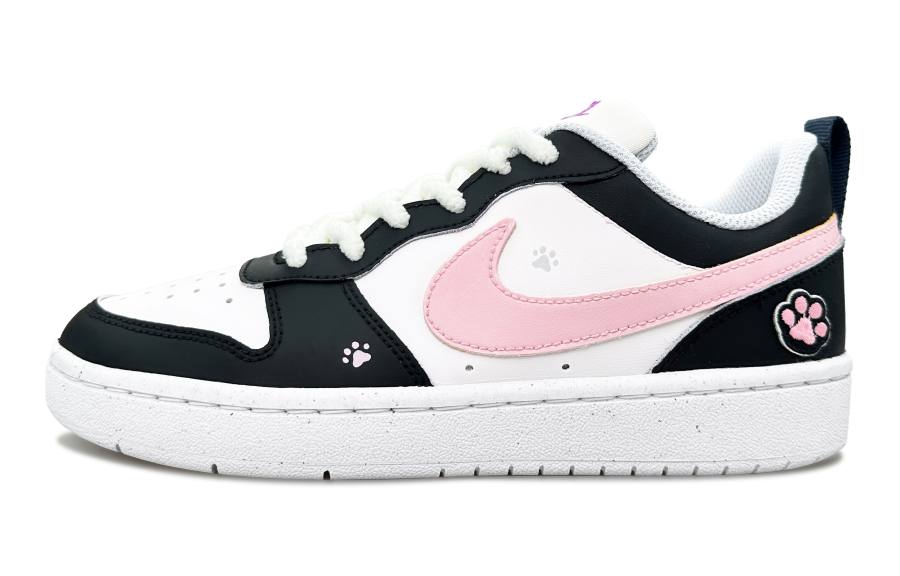 Nike Nike Court Borough Urban Chic Style Kitten Low top Kids' Skateboarding Shoes Black Pink Teenagers