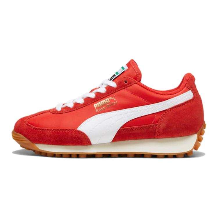PUMA Abrasion Resistant Breathable Low top Kids' Running Shoes Red White Teenagers