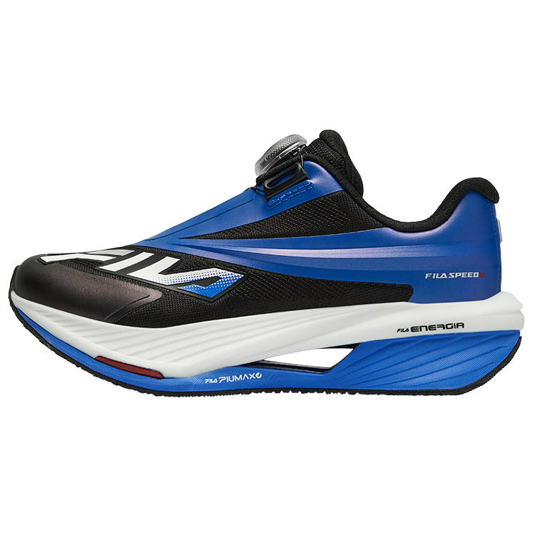 FILA KIDS BOA Slip Resistant Abrasion Resistant Low top Kids' Running Shoes Blue Black Teenagers