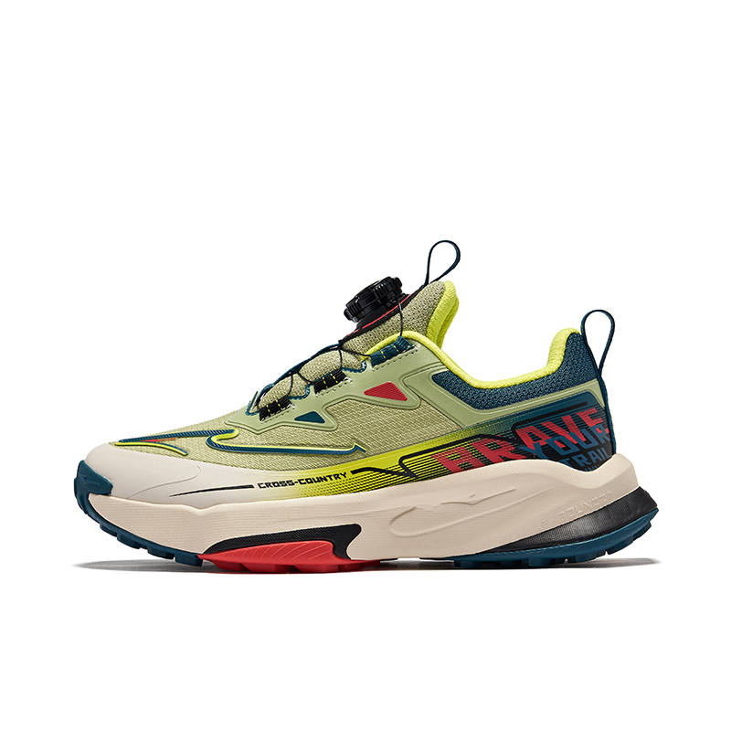 ERKE KIDS Slip Resistant Abrasion Resistant Low top Kids' Running Shoes Yellow Green Kids'