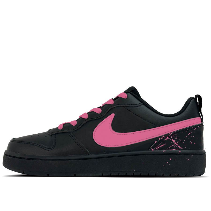 Nike Nike Court Borough Blush Night Leather Abrasion Resistant Slip Resistant Low top Kids' Skateboarding Shoes Rose Red