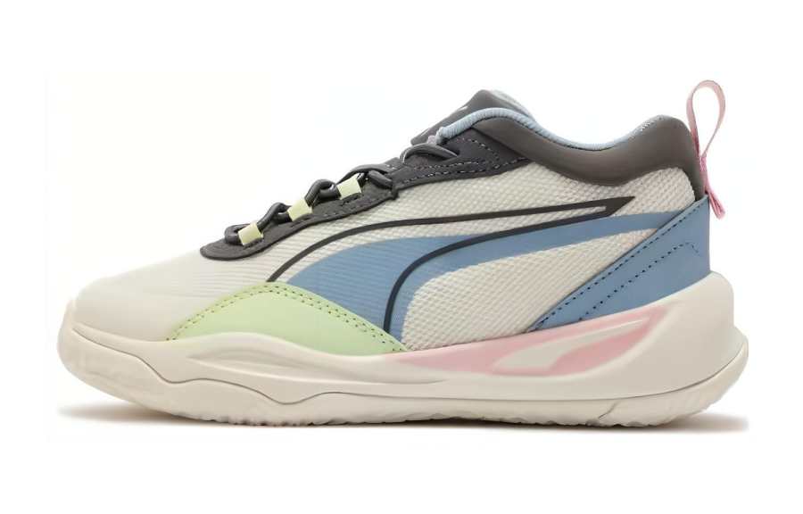 PUMA Playmaker AC Low top Kids Lifestyle Shoes Beige Green Children Aged 3 7 Years Old