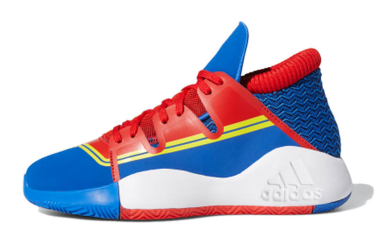 Adidas Adidas PRO Vision J Breathable Mid top Children's Basketball Shoes Blue Red Teenagers