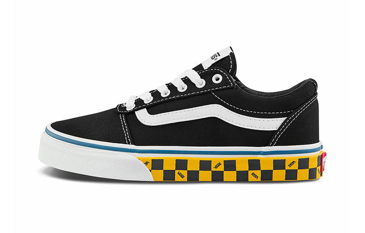 Vans Active Low top Kids' Skateboarding Shoes Black White Children Aged 3 7 Years Old