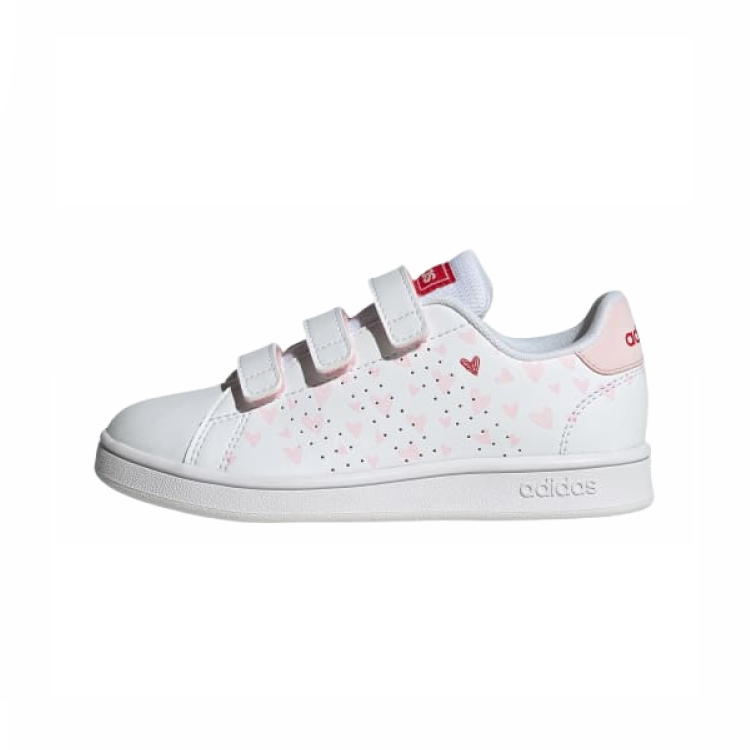 Adidas Adidas Cloudfoam Advantage Slip Resistant Low top Kids' Skateboarding Shoes White Pink Children Aged 3 7 Years Old