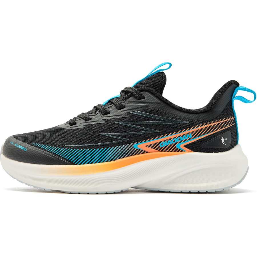 QIAODAN Light Speed 2.0 Fabric Low top Running Shoes Black/Wave Blue Unisex