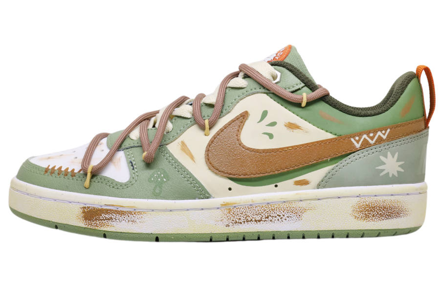 Nike Nike Court Borough Green Light Forest Slip Resistant Abrasion Resistant Low top Kids' Skateboarding Shoes Green