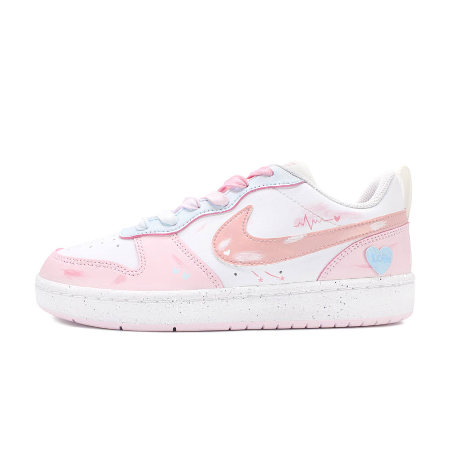 Nike Nike Court Borough Slip Resistant Abrasion Resistant Low top Kids' Skateboarding Shoes Blue Pink Teenagers