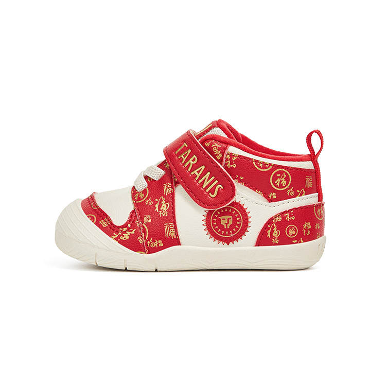 TARANIS Pre Walking Baby Shoes White Red Infant And Toddler
