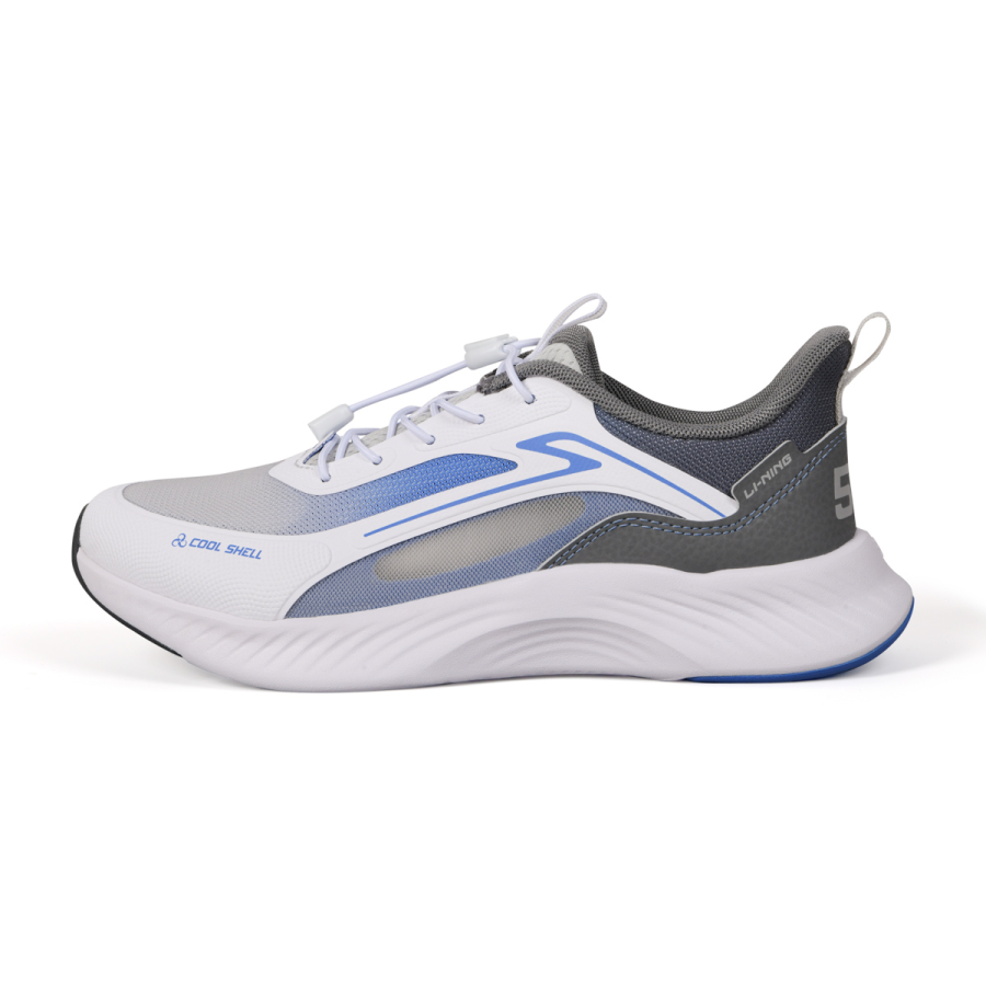 Li-Ning YOUNG Li Ning YOUNG Sports Life Collection Synthetic Leather Low top Casual Shoes Standard White/Rainbow Blue/Shadow Gray