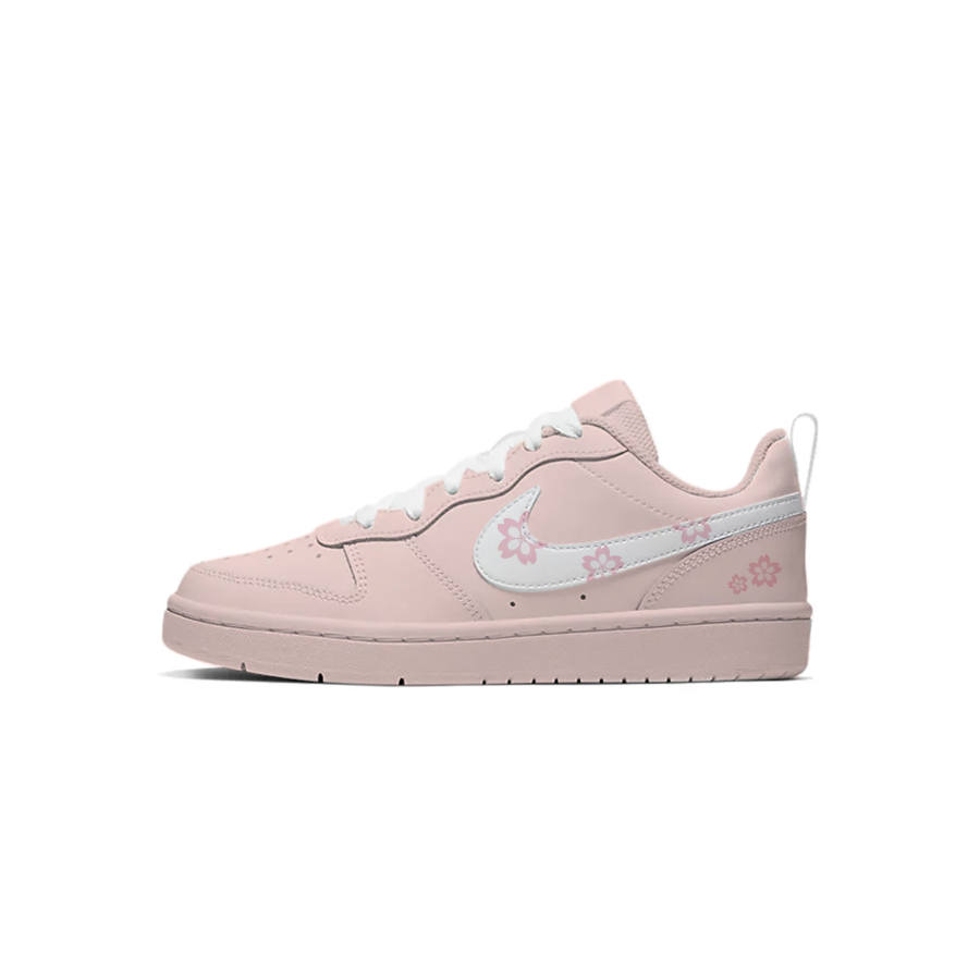 Nike Nike Court Borough Ancient Powder Cherry Blossom Season Synthetic Leather Slip Resistant Cushioning Abrasion Resistant