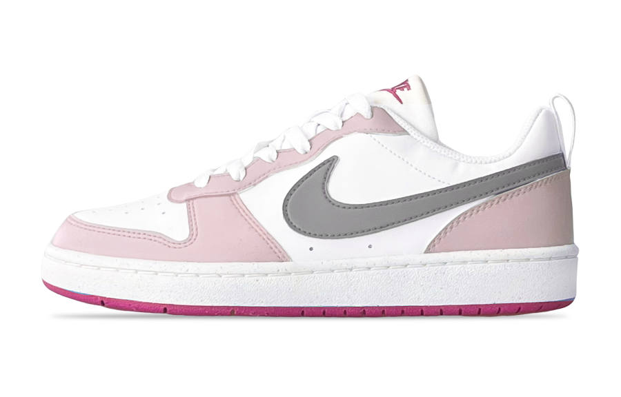 Nike Nike Court Borough Strawberry Butter Slip Resistant Abrasion Resistant Low top Kids' Skateboarding Shoes White Pink