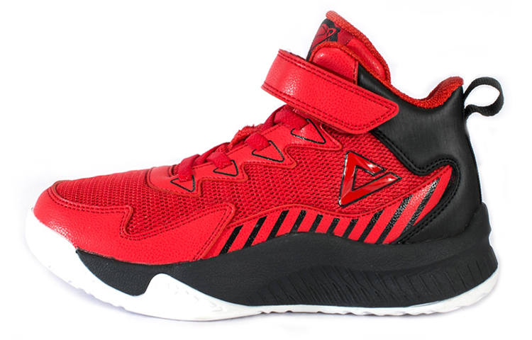 PEAK Slip Resistant Abrasion Resistant High top Kids Lifestyle Shoes Red