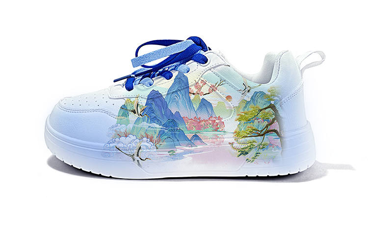 ZUOLENGCHAN Ink Wash Painting Wear resistant And Lightweight Low top Skateboard Shoes Unisex