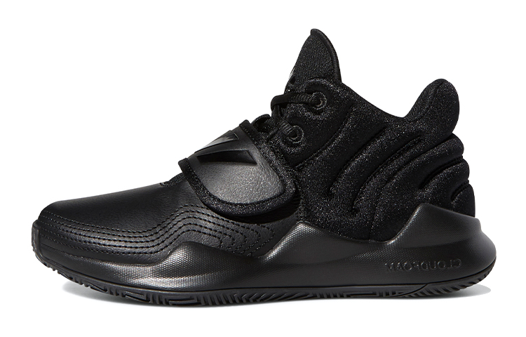 Adidas Adidas Deep Threat Wide J Slip Resistant Mid top Children's Basketball Shoes Black Teenagers