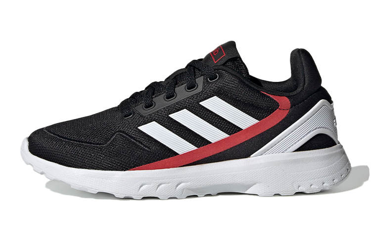 Adidas Neo Nebula Ted K Fashion Patchwork Breathable Low top Kids' Running Shoes Black Red White Kids'