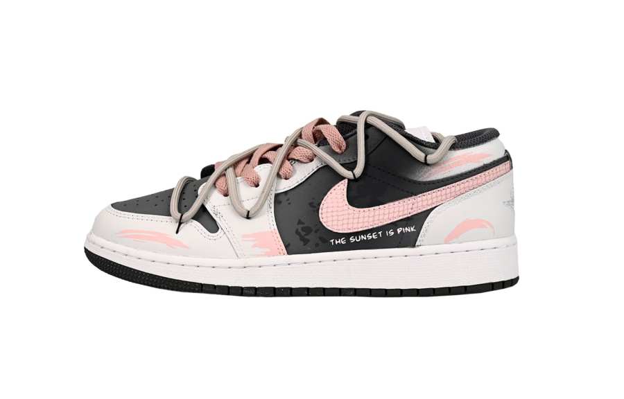 Jordan Jordan Air Jordan 1 SAML Low top Children's Basketball Shoes Black Pink Teenagers
