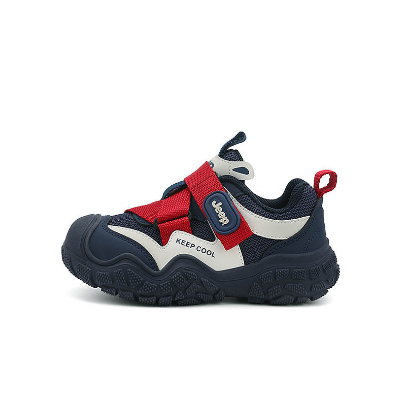 Jeep Synthetic Leather Abrasion Resistant Kids Lifestyle Shoes Dark Blue Red Kids'