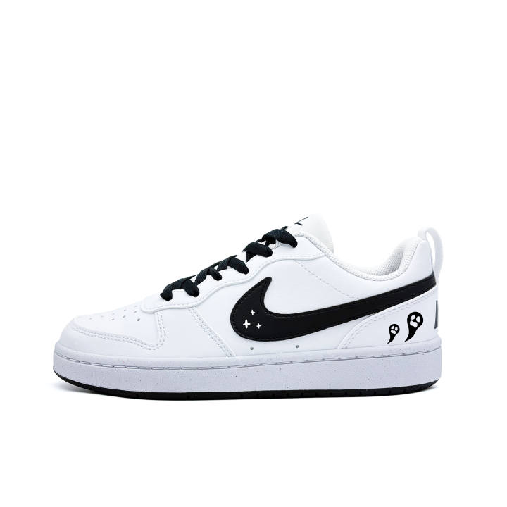 Nike Nike Court Borough Ghostly Spirit Drift Synthetic Leather Abrasion Resistant Low top Skateboard Shoes Black White