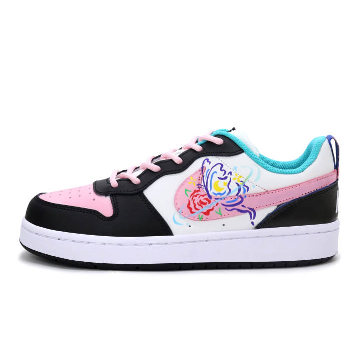 Nike Nike Court Borough Synthetic Leather Breathable Cushioning Abrasion Resistant Low top Kids' Skateboarding Shoes